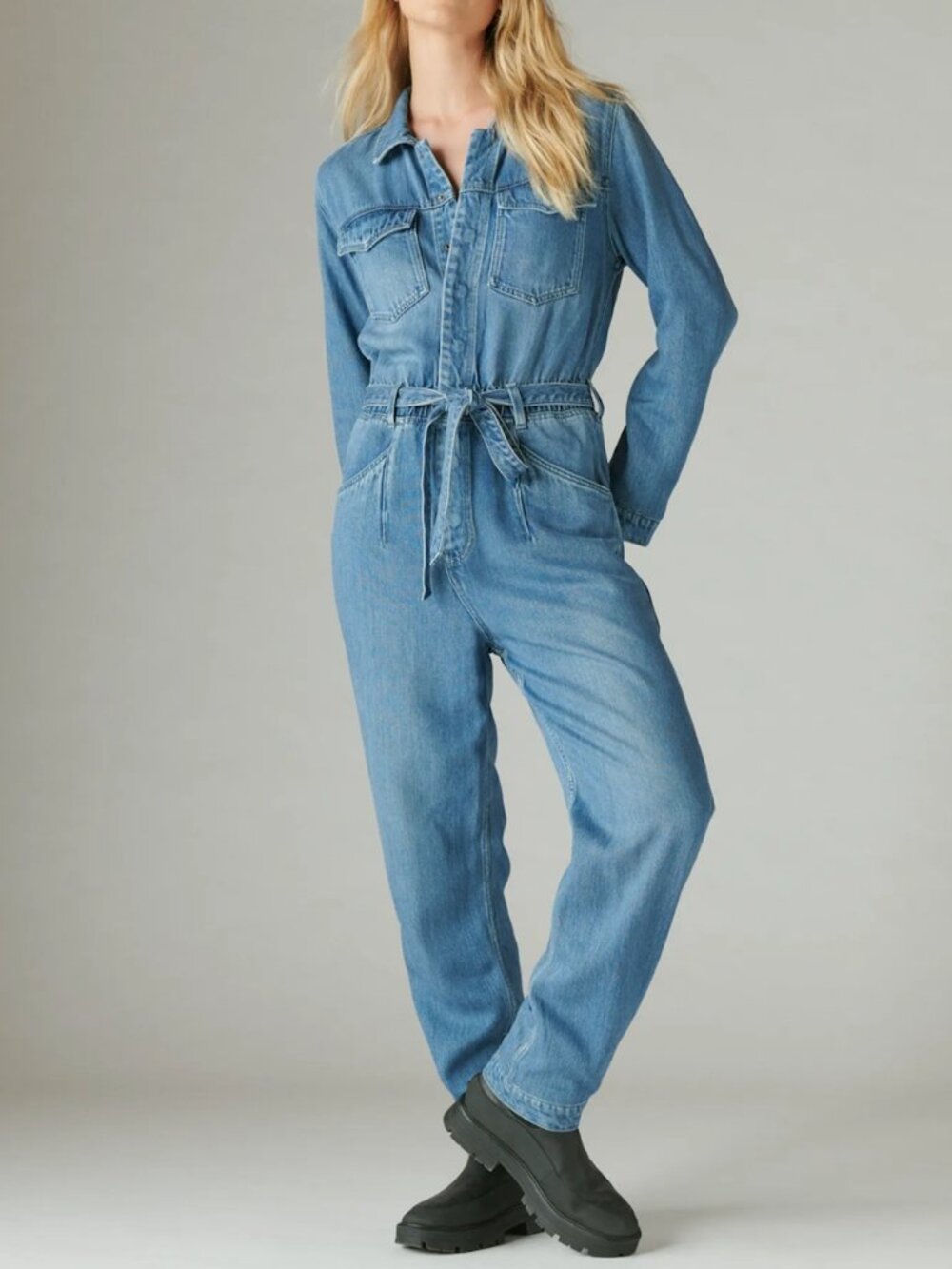 Lucky Brand Liquid Denim Luxe Coveralls